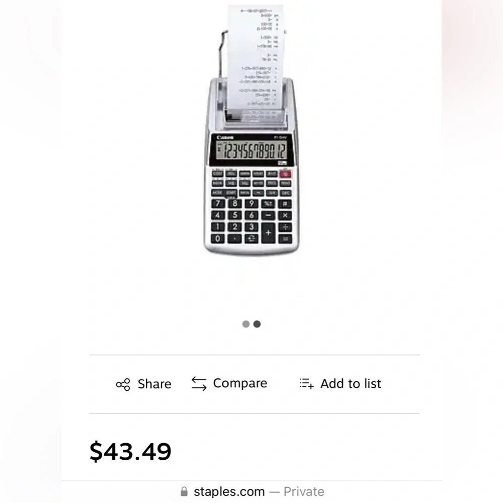 New Canon Handheld Printing Calculator